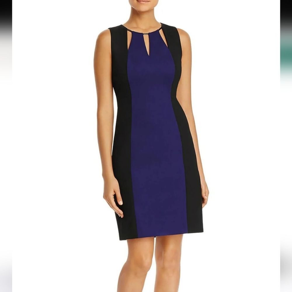 T Tahari black navy Blue formal evening dress 6